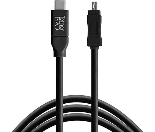 TetherPro USB-C to 2.0 Mini-B 5-Pin, (4.6m) BLK