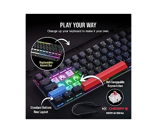 CORSAIR K70 Pro Mini Wireless RGB - Cherry MX Red - Black - US