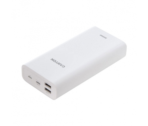 CANYON PB-2001 Micro-USB/Type-C + 2xType-A 20000mAh - fehér