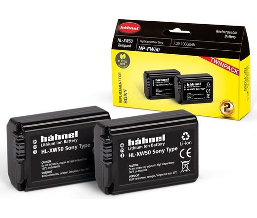 HAHNEL HL-XW50 TWIN PACK akkumulátor szett (Sony NP-FW50 1000 mAh)