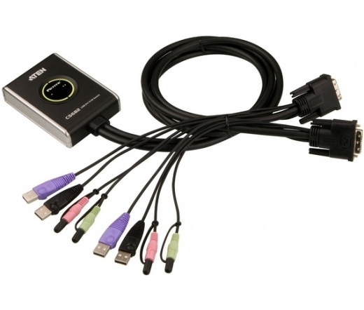 ATEN KVM Switch 2PC USB DVI +káb CS-682