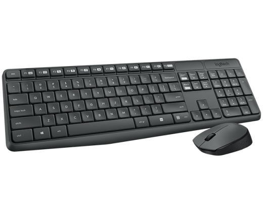 LOGITECH Wireless Combo MK235 Fekete Német