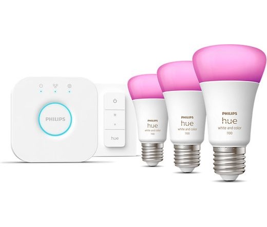 PHILIPS Hue White and color ambiance 3xE27 (1100) + fényerő-szabályozó kapcsoló