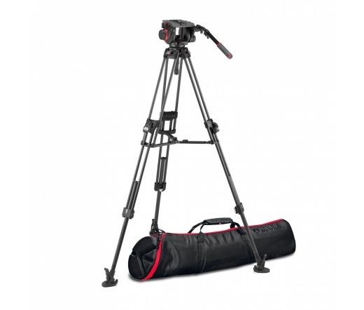 MANFROTTO 509 Video fej + 645 Fast karbon állvány, 2n1 terp. ikerláb MVK509TWINFC