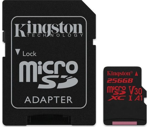 Card MICRO SD Kingston 256GB Canvas React UHS-I U3 V30 A1 + Adapter