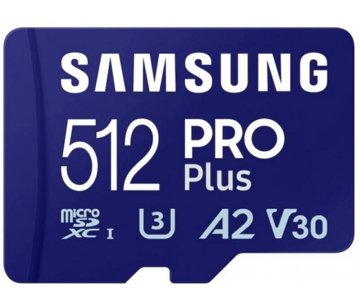 SAMSUNG PRO Plus microSDXC 180/130MB/s UHS-I U3 A2 V30 512GB + kártyaolvasó