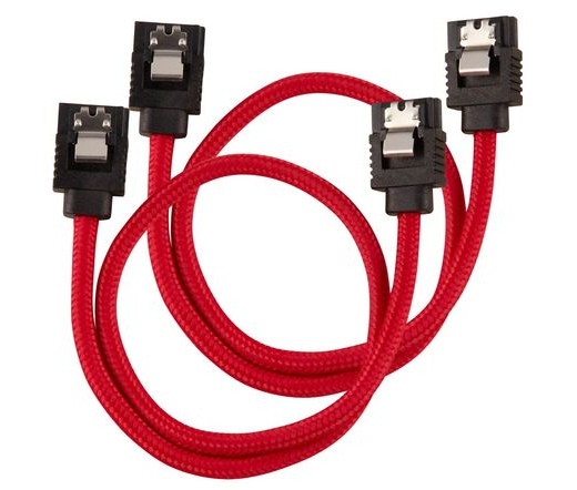 CORSAIR Premium Sleeved SATA 6Gbps 30cm Cable — Red