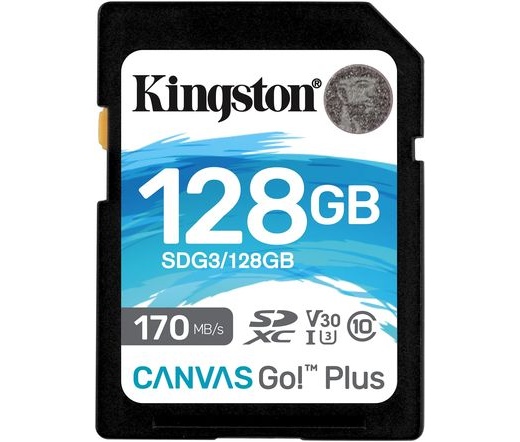 Card SDXC Kingston Canvas Go Plus 128GB 170R C10 UHS-I U3 V30