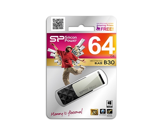 Pendrive 64GB Silicon Power Blaze B30 Black USB3.0