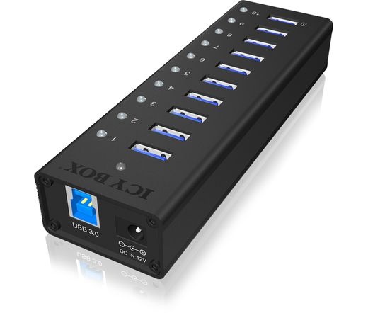 ICY BOX IB-AC6110 10 Port USB 3.0 Hub with USB charge port