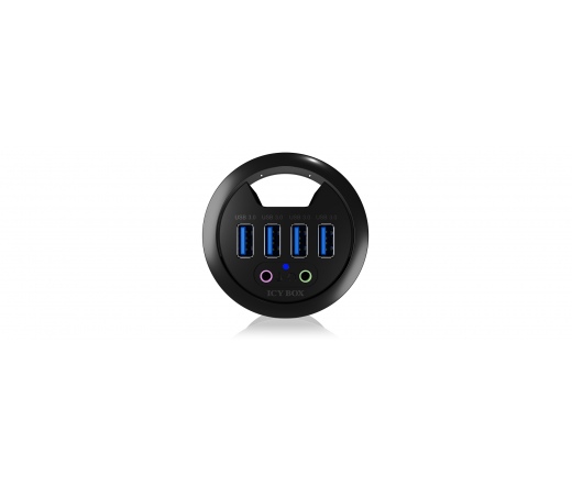 IcyBox Desk Hub 4x USB 3.0, 1x audio input, 1x audio output