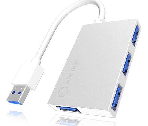 ICY BOX 4 Port USB 3.0 IB-HUB1402 Hub Aluminium