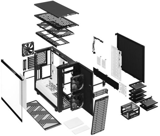 FRACTAL DESIGN Define 7 Clear Tempered Glass Black and White