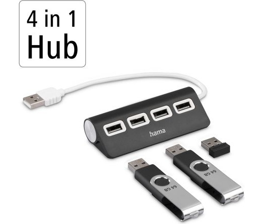 HAMA 4 portos USB 2.0 hub