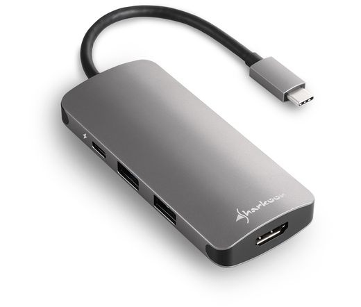 KELLÉK SHARKOON USB3.0 Type C Multiport Adapter sötét szürke