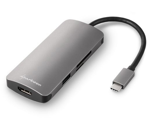 KELLÉK SHARKOON USB3.0 Type C Multiport Adapter sötét szürke