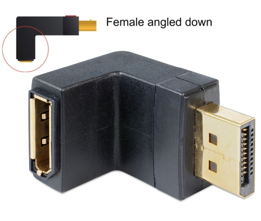 DELOCK Adapter DisplayPort male -> DisplayPort female angled down