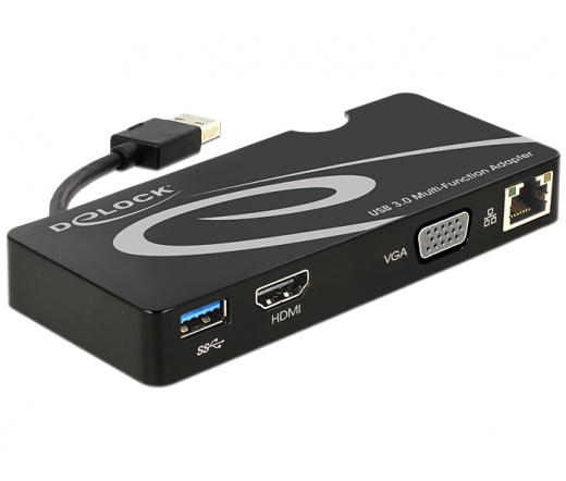 Delock Adapter USB 3.0 > HDMI / VGA + Gigabit LAN + USB 3.0