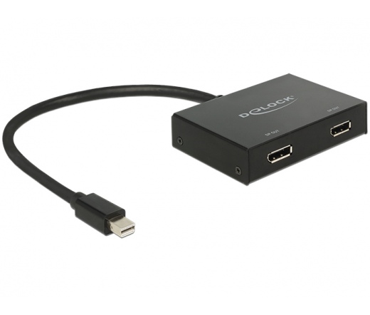 DELOCK Adapter Displayport1.2 elosztó 1x miniDisplayport dugó > 2x Displayport hüvely 4K (87695)