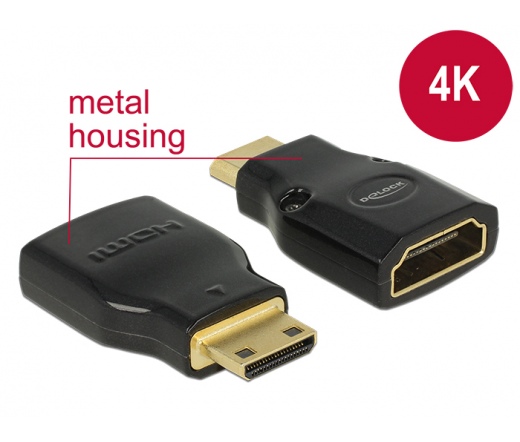 DELOCK Adapter High Speed HDMI Mini-C male > HDMI-A female 4K (65665)