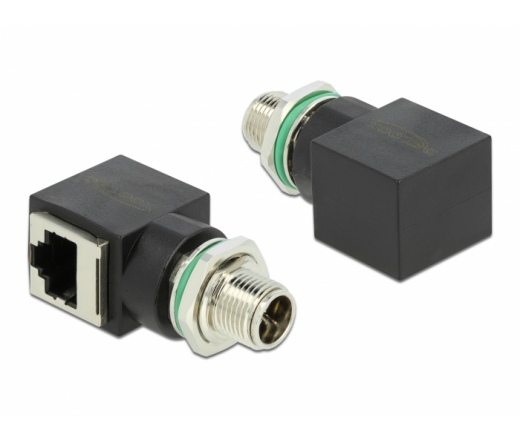 Delock Hálózati adapter M12 8 pin X-coded apa - RJ45 anya