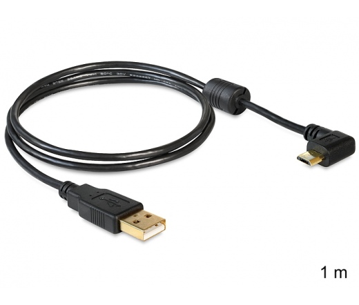 DELOCK Adapter USB-A male > USB micro-B male angled 90° left / right