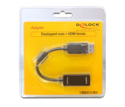 DELOCK Adapter Displayport male -> HDMI female (kábeles) (61849)