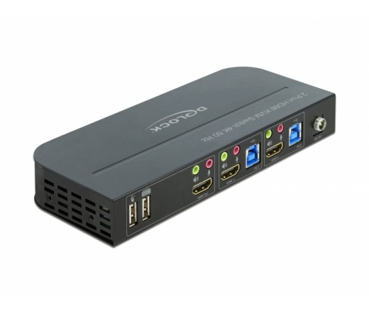 DELOCK HDMI KVM switch 4K 60 Hz USB 3.0-vel és audióval