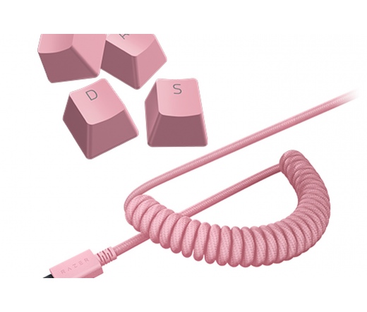 Razer Keyboard PBT Keycap + Coiled Cable Upgrade Set - Quartz Pink