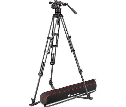 MANFROTTO Nitrotech 612 video fej + karbon állvány földterp., ikerláb MVK612TWINGC