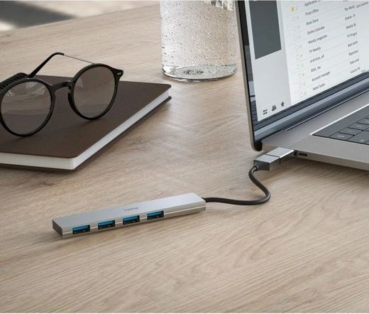 HAMA 4 portos USB 3.2 Gen 1 ultrakeskeny hub + USB-C adapter