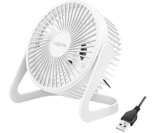 LOGILINK USB desk fan, 15.24 cm, 40 dB, white