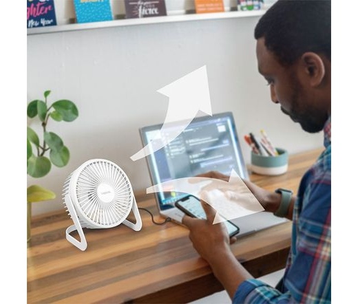 LOGILINK USB desk fan, 15.24 cm, 40 dB, white