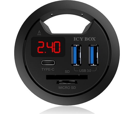 ICY BOX DESK Hub 3x USB 3.0 (1xType-C), SD/MICROSD card raider