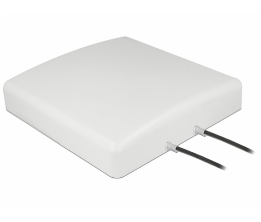 Delock LTE MIMO Antenna 2 x SMA Plug 8 dBi directional with connection cable RG-58 10 m white outdoor