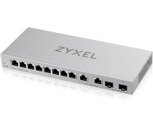 ZyXEL XGS1010-12 8port Gigabit LAN 2x 2.5GbE LAN 2x 10GbE SFP+ nem menedzselhető Multi-Gigabit Switch