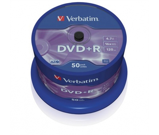 VERBATIM DVD+R 4,7GB 16X CAKE*50  43550