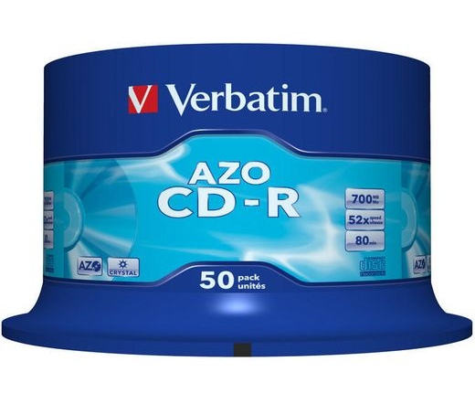 VERBATIM CD-R 700MB 52X AZO CRYSTAL CAKE*50  43343