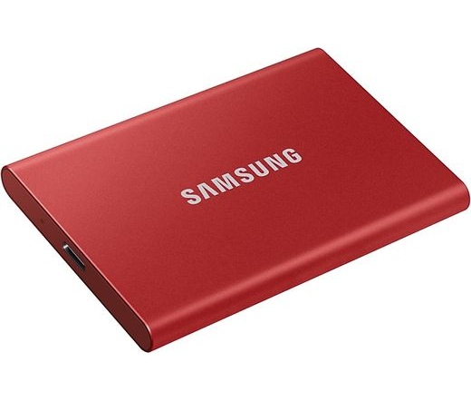 Samsung 500GB USB 3.2 (MU-PC500R/WW) piros ujjlenyomatolvasós T7 Touch külső SSD