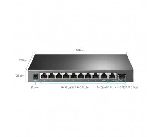 TP-LINK TL-SG1210MPE 10-Port Gigabit Desktop Easy Smart Switch with 8-Port PoE+