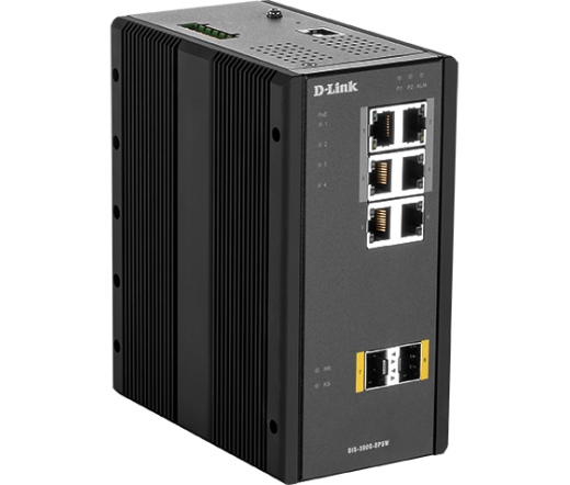 D-link 8 Port L2 Managed Switch with 6 x 10/100/1000BaseT(X) ports (4 PoE) & 2 x