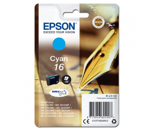 Patron Epson T1622 cyan DURABrite  | 3,1 ml | WF-2010/25x0