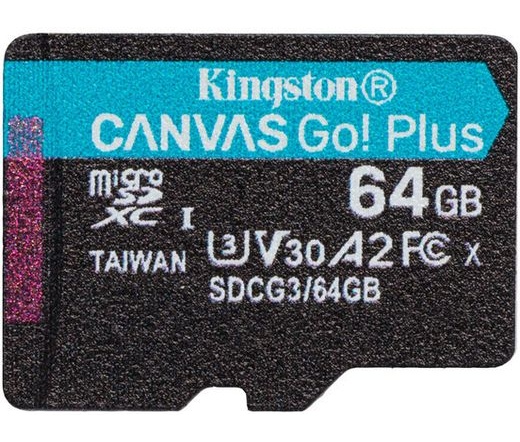 Card Micro SDXC Kingston 64GB Canvas Go Plus 170R A2 U3 V30 + Adapter