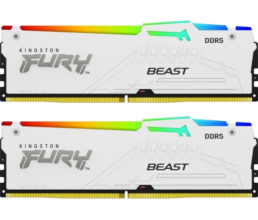 KINGSTON Fury Beast RGB DDR5 6000MHz CL36 32GB Kit2 AMD Expo White