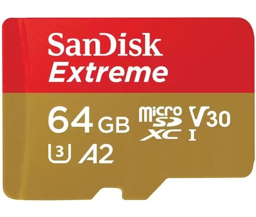 SANDISK Extreme microSDXC 170/80MB/s A2 C10 V30 UHS-I U3 64GB