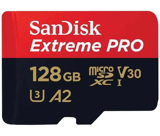 SANDISK Extreme Pro microSDXC 200/90MB/s A2 C10 V30 UHS-I U3 128GB + adapter