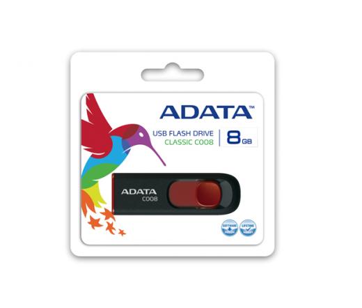 Pendrive 8GB Adata Classic C008 Fekete+Piros USB2.0