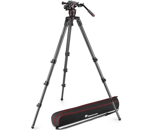 MANFROTTO Nitrotech 608 video fej + 536 magas CF állvány, szimpla láb MVK608CTALL