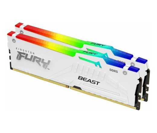 KINGSTON Fury Beast RGB DDR5 5600MHz CL40 64GB Kit2 Intel XMP White