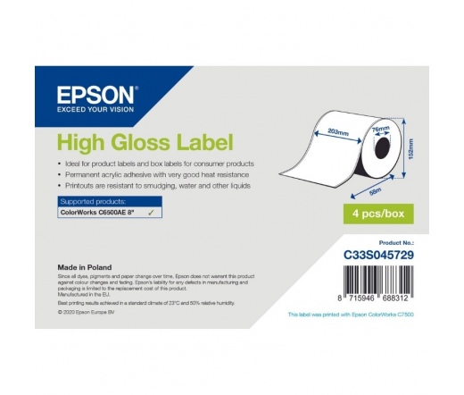 EPSON Magasfényű címke 203mm x 58m